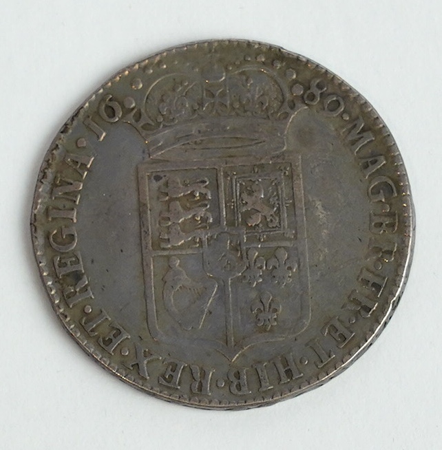 British silver coins, William and Mary (1689-94), halfcrown, 1689, first reverse (S3434), good fine